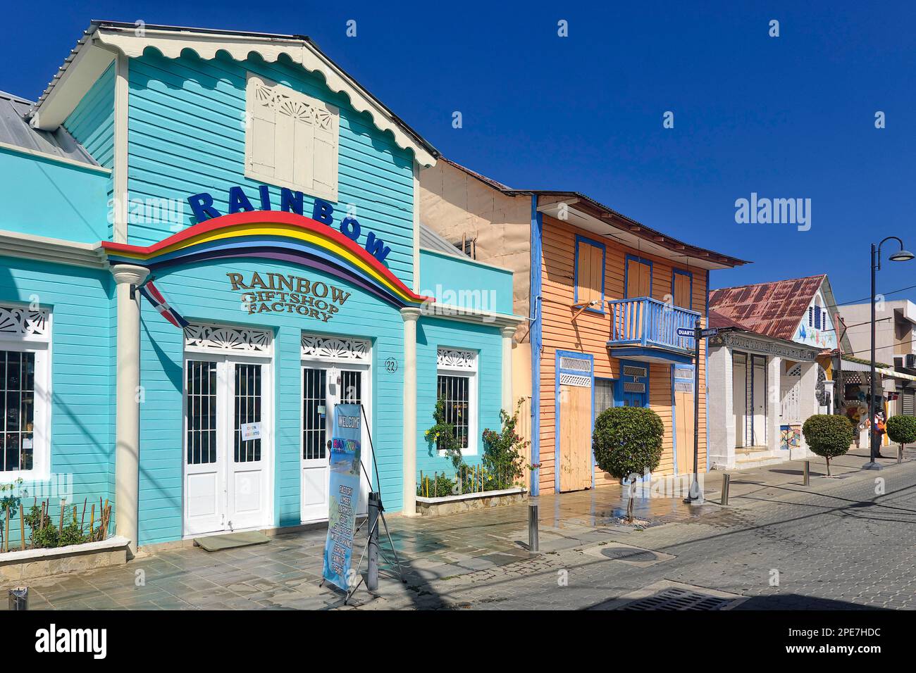 Colonial houses in the Centro Historico, Old Town of Puerto Plata ...