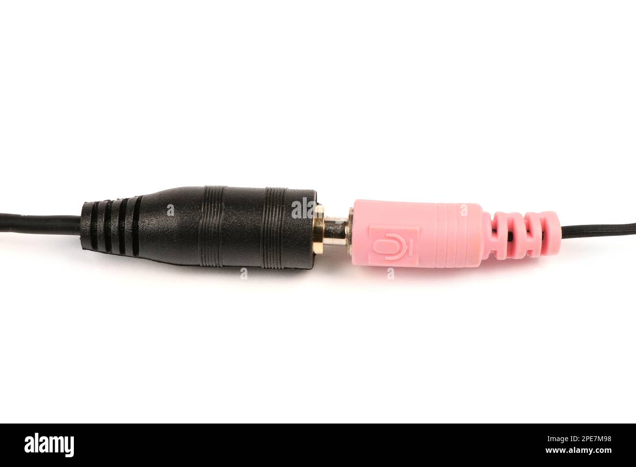 Audio jack, microphone jack, isolated on a white background. Extreme ...