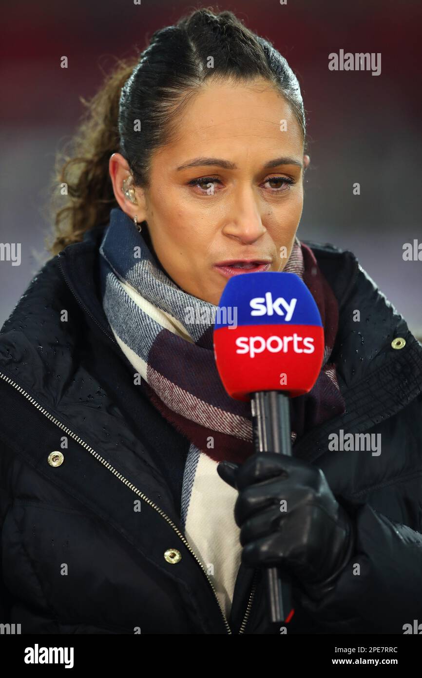 Sunderland, UK. 15th Mar, 2023. Sky Sport presenter Courtney Sweetman