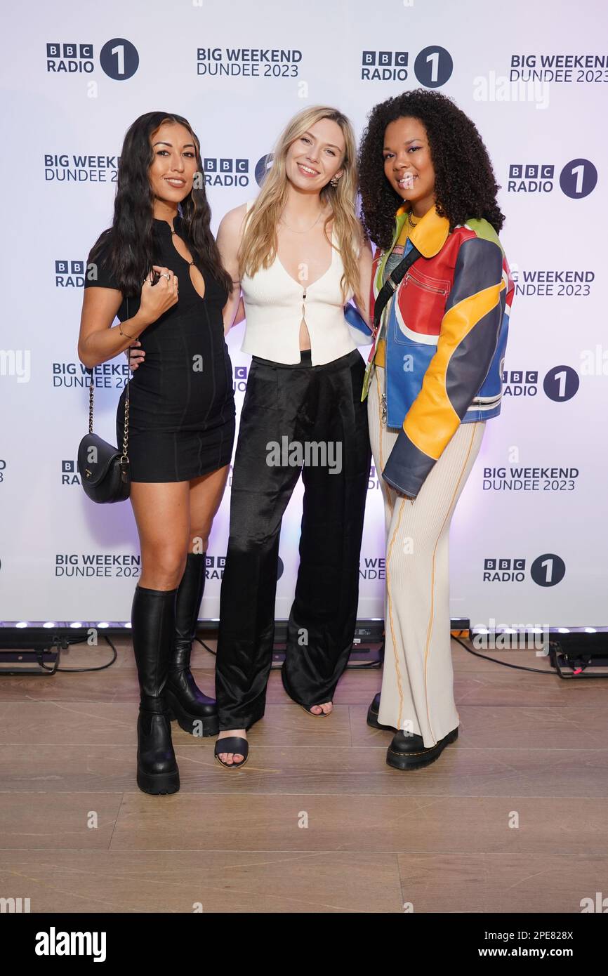 (Left-right) Jess Iszatt, Sian Eleri and Jaguar attend the Radio 1's