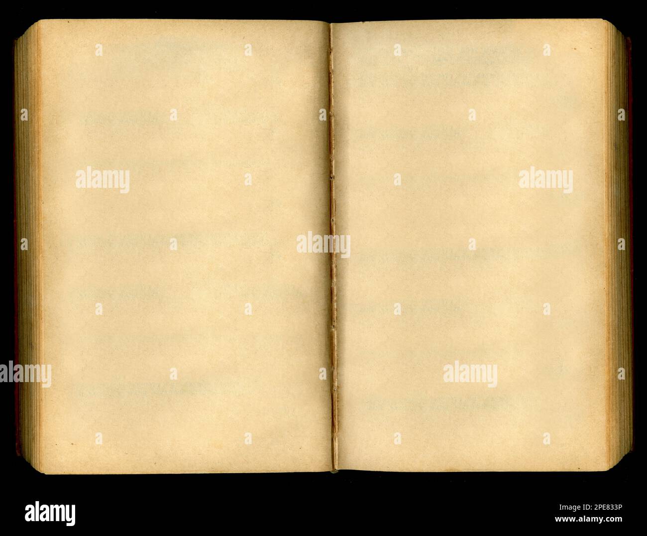 Turn of yellowed pages, old vintage open book isolated on black