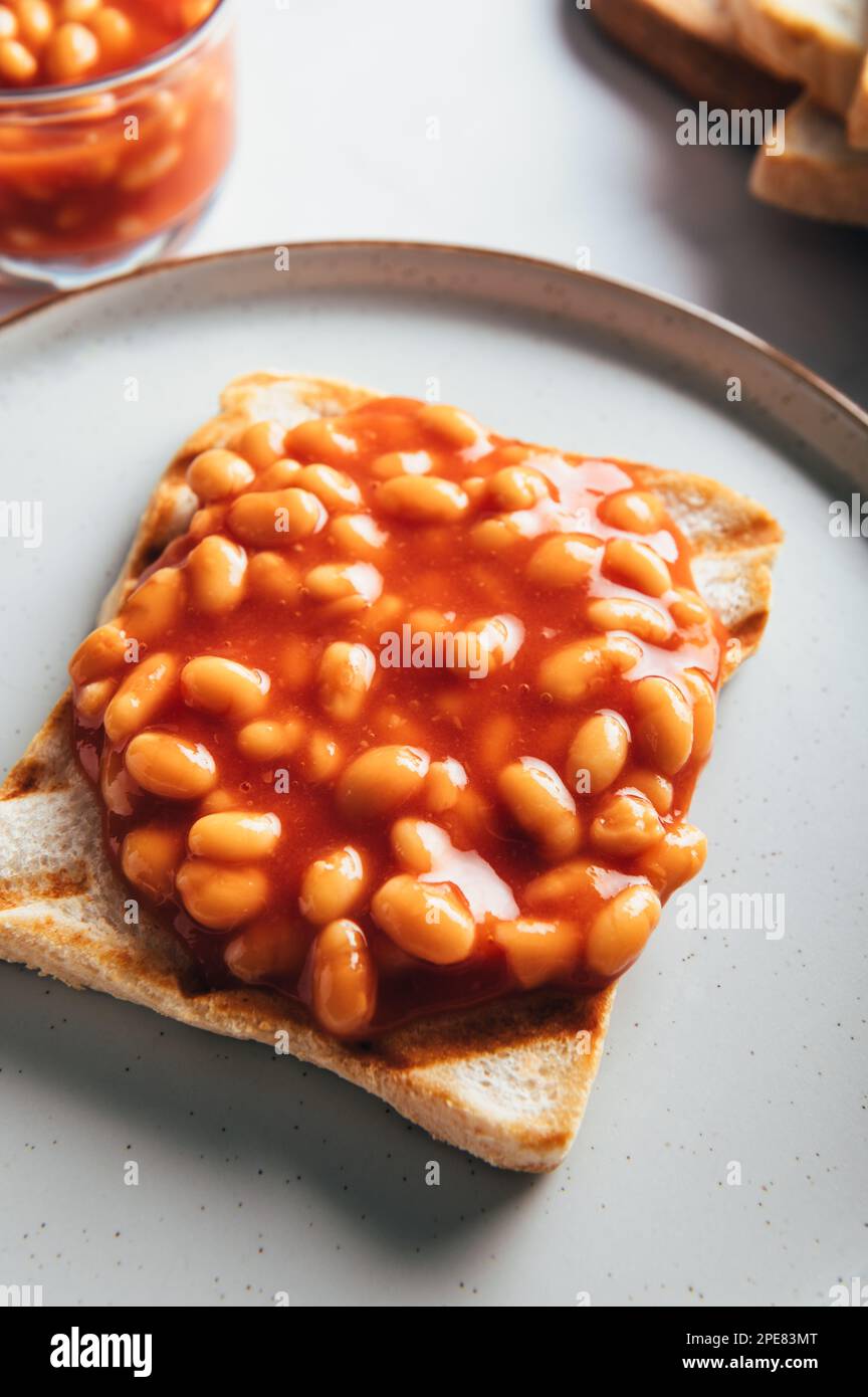 Baked Beans on Toast Stock Photo Alamy