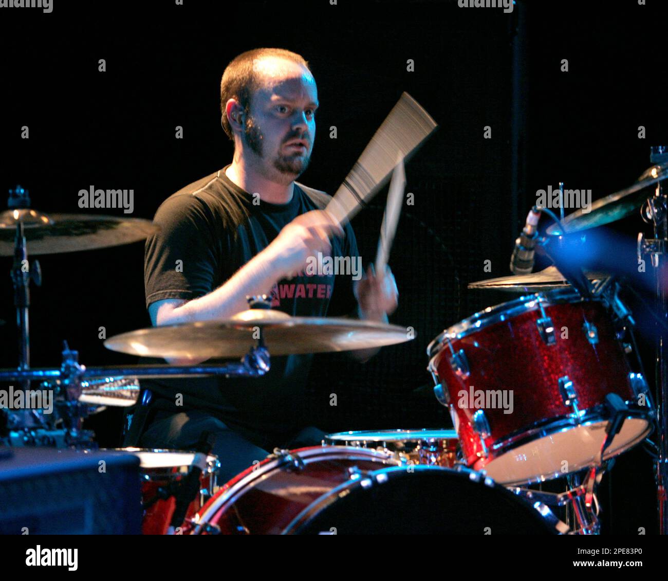 Drummer Richard Wilson McMurray of the Northern Ireland based rock band Ash  peforms at Axis in Boston, Friday, April 15,2005 as part of their tour to  promote the recent release of their