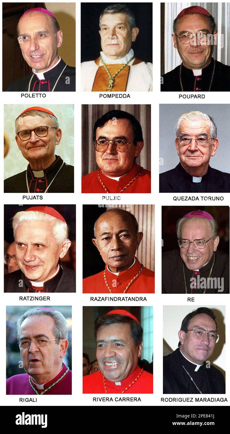 Twelve of the 117 cardinals who will be taking part in the vatican