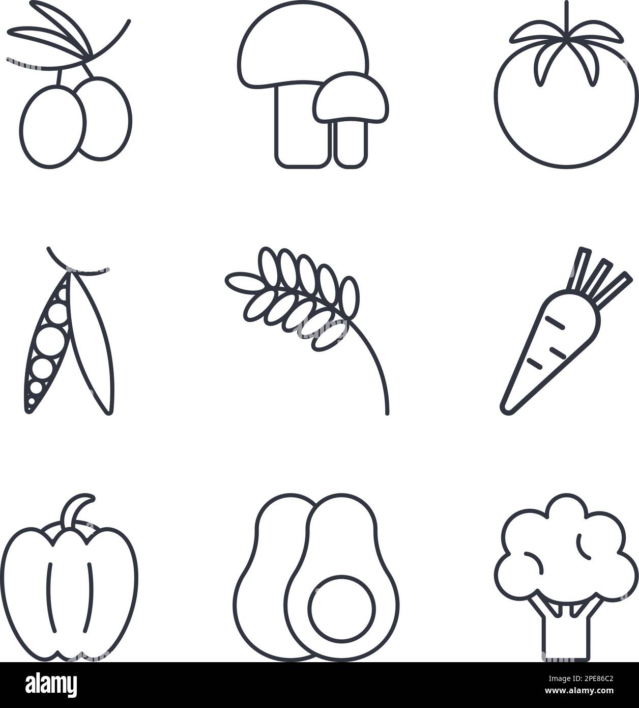 Set of basic vegetables icons isolated Stock Vector Image & Art - Alamy