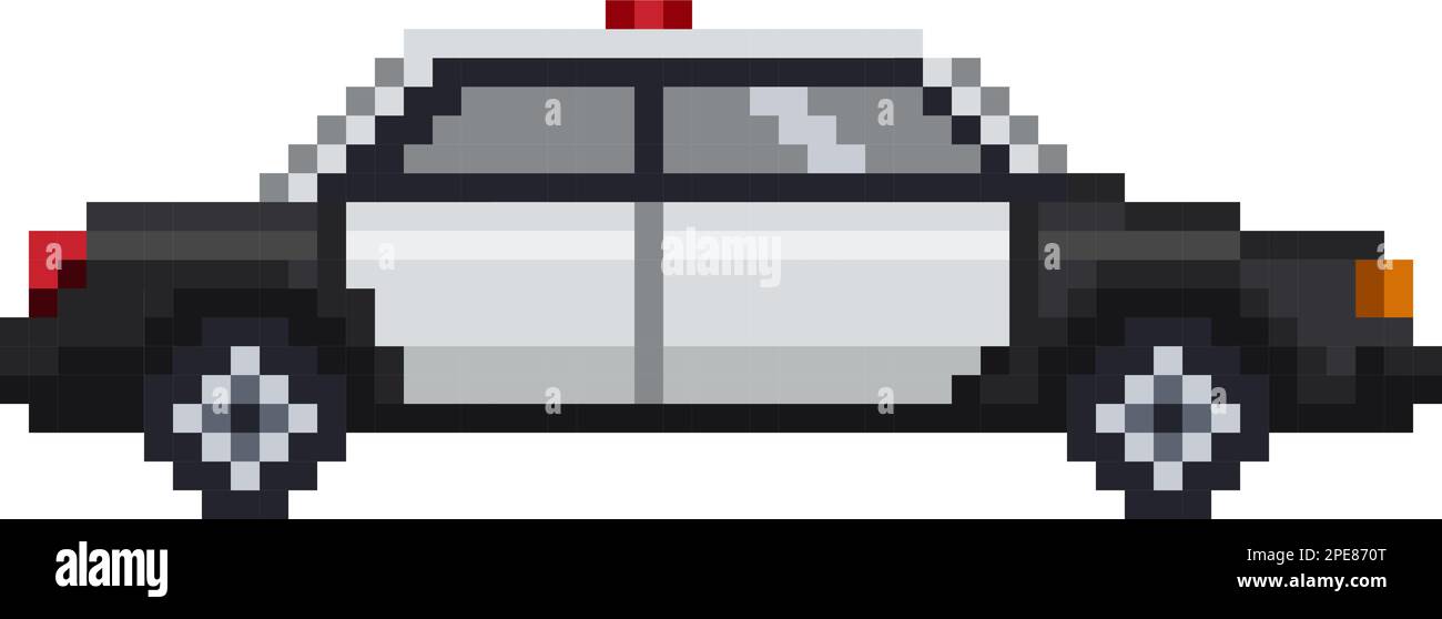 Pixel art police car side view. Vector illustration Stock Vector Image ...