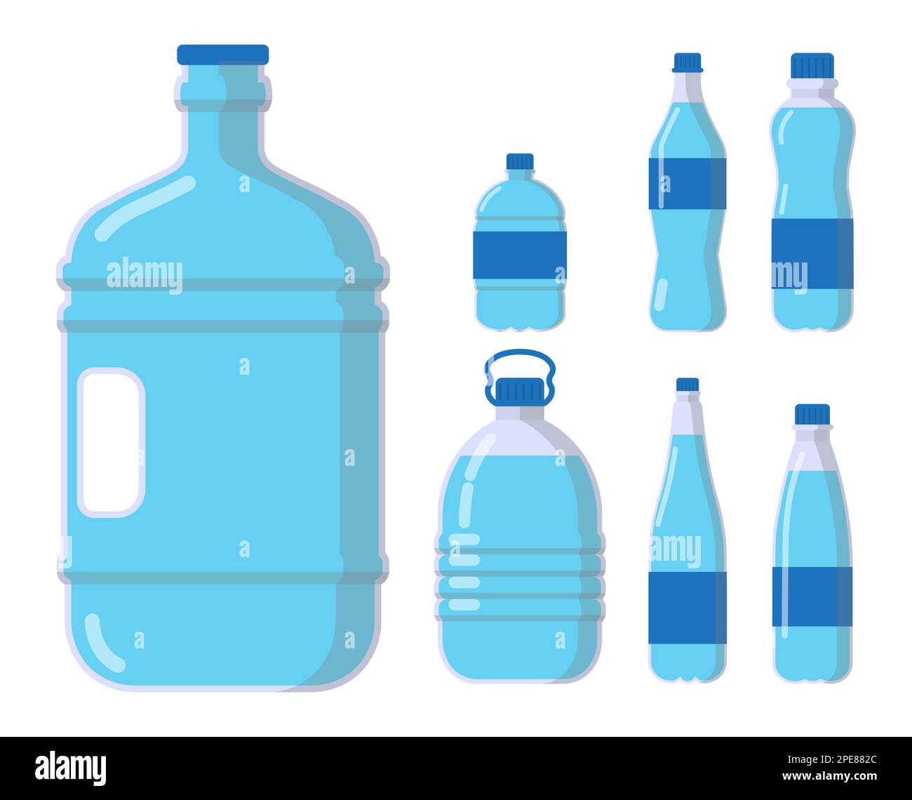 Big water bottle with handle isolated on white and transparent. Vector  plastic water container mockup, empty pack to store liquids with cap.  Template Stock Vector Image & Art - Alamy