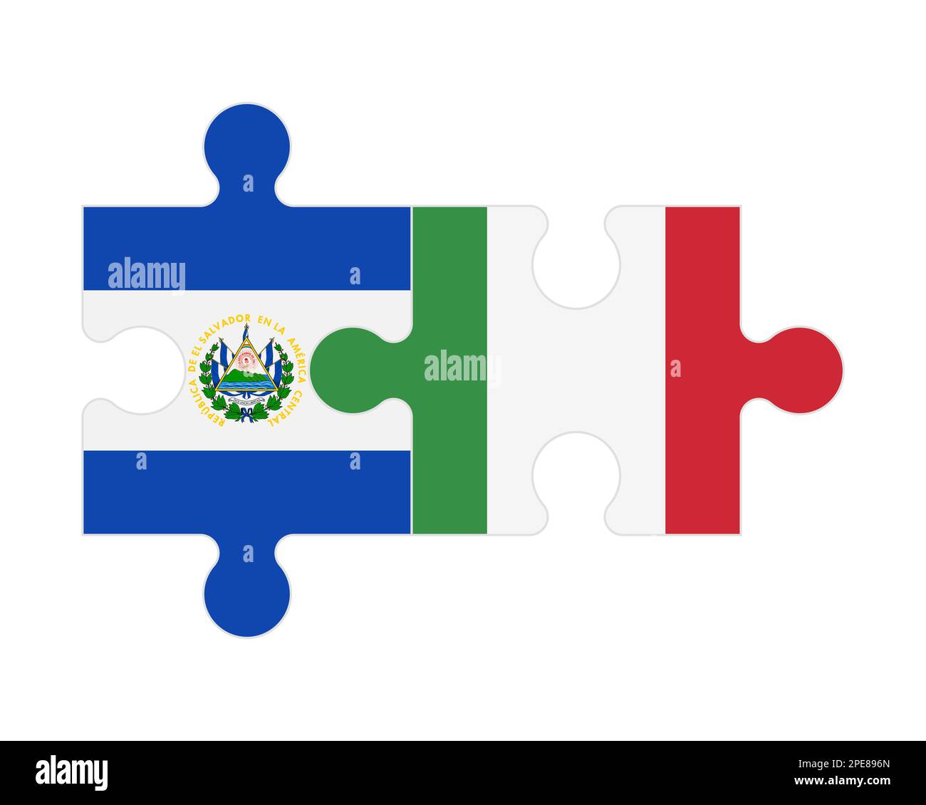 Connected Puzzle Of Flags Of El Salvador And Italy Vector Stock Vector