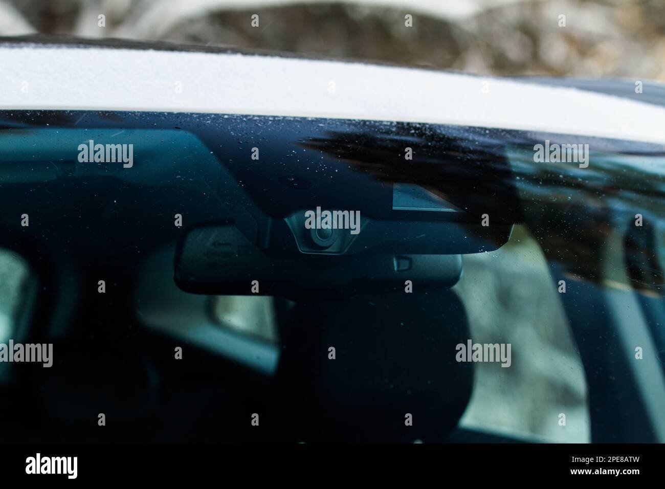 Windshield rain and light sensors of modern car. Car rain sensor Stock Photo Alamy