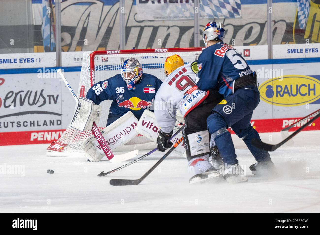 Munich, Germany. 15th Mar, 2023. Ice hockey DEL, EHC Red Bull Munich