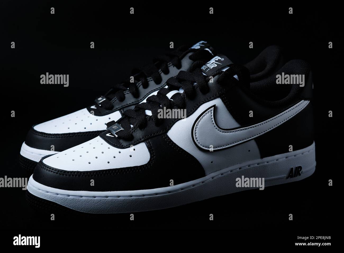 Nike Air Force One Lows on black Stock Photo - Alamy