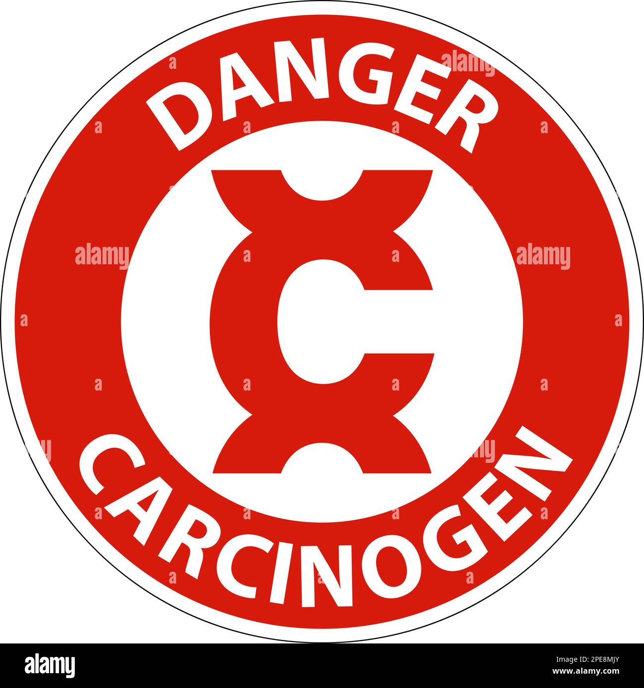 Danger Select Carcinogen Label On White Background Stock Vector