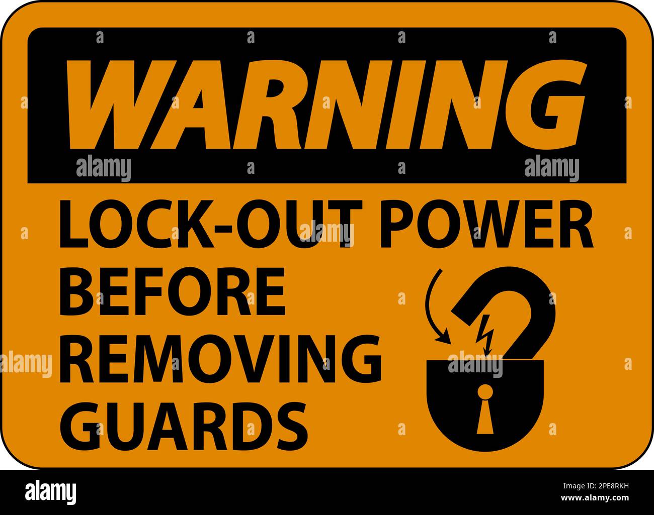 Warning LockOut Power Label On White Background Stock Vector Image