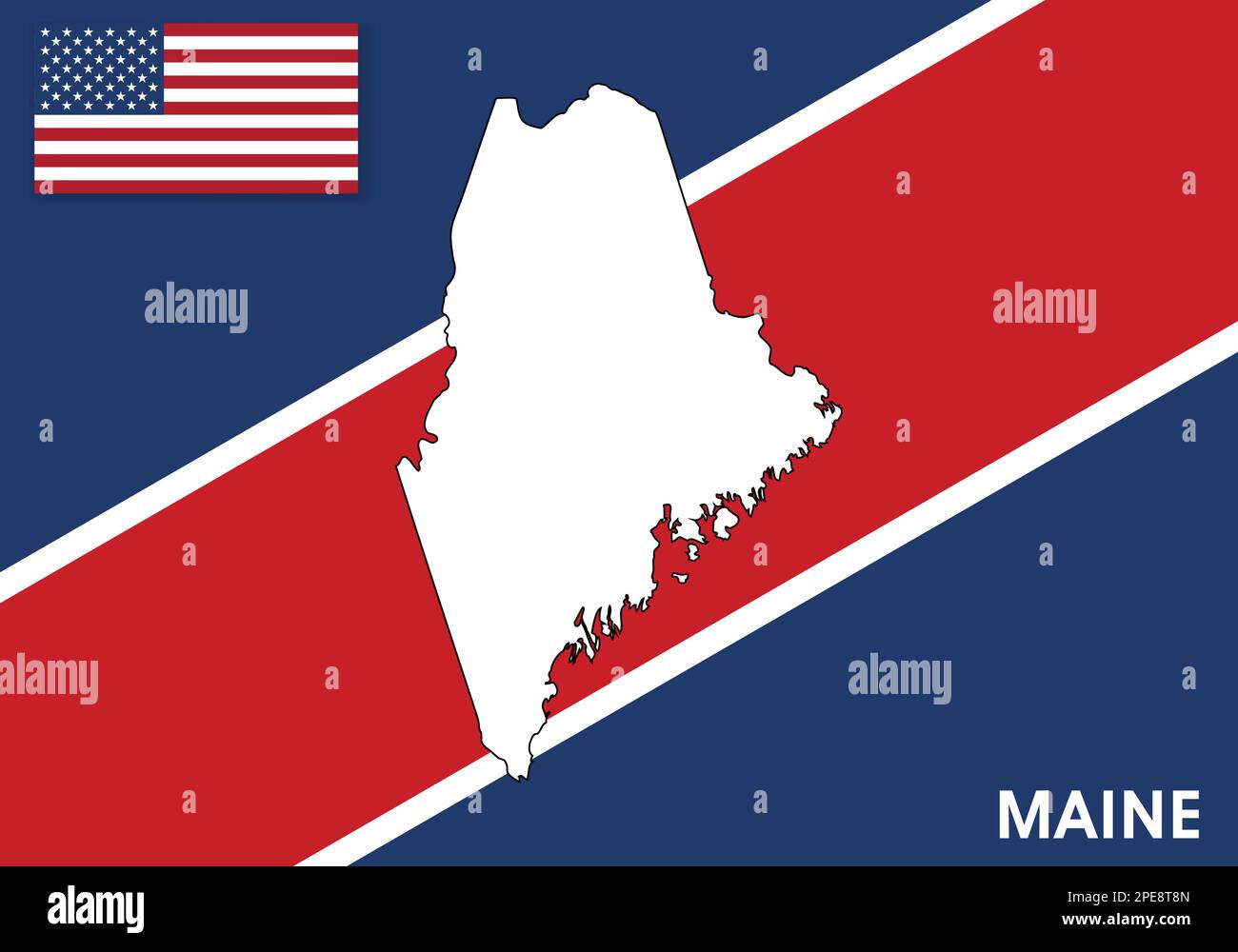 USA United States of America Map - Usa United States Of America Map Vector Template White Color Map On Flag Background For Design Infographic Vector Illustration Eps 10 2PE8T8N