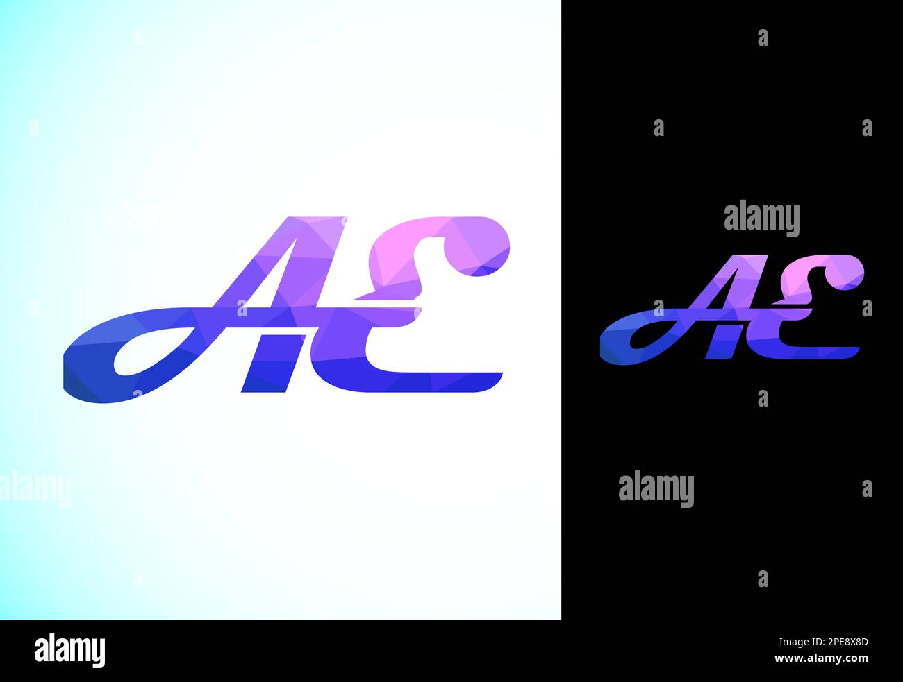 Polygonal Letter A E Logo Design Vector Template. Low Poly Graphic ...