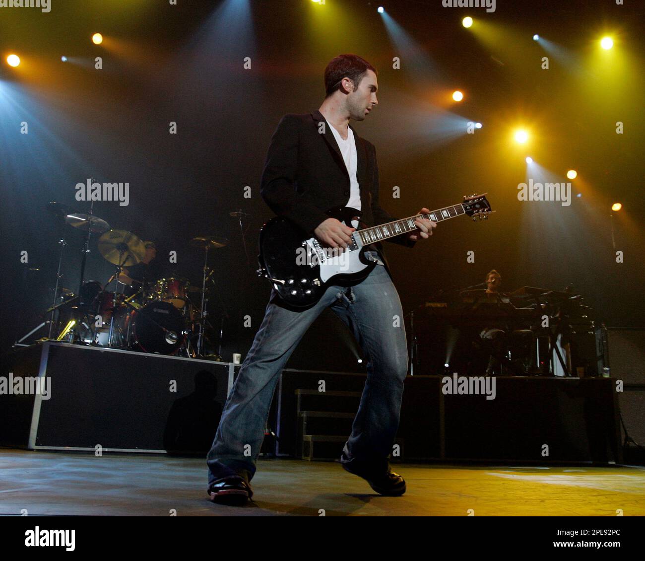 Vocalist and lead singer Adam Levine of Maroon 5 performs at the