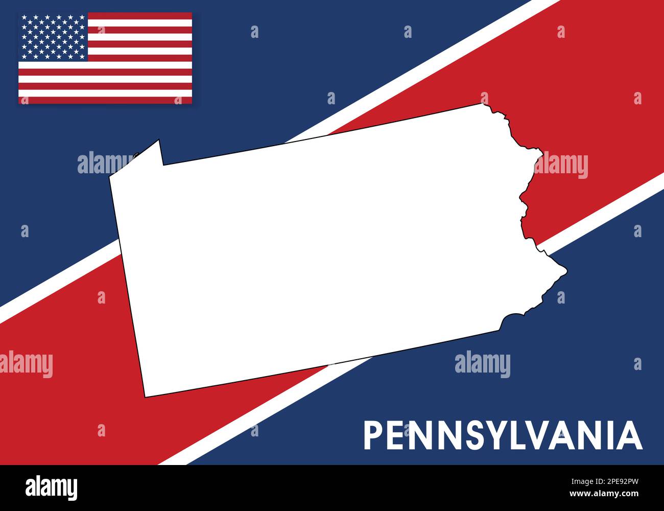 USA, United States of America Map vector template.  white color map on flag background for design, infographic - Vector illustration eps 10 Stock Vector