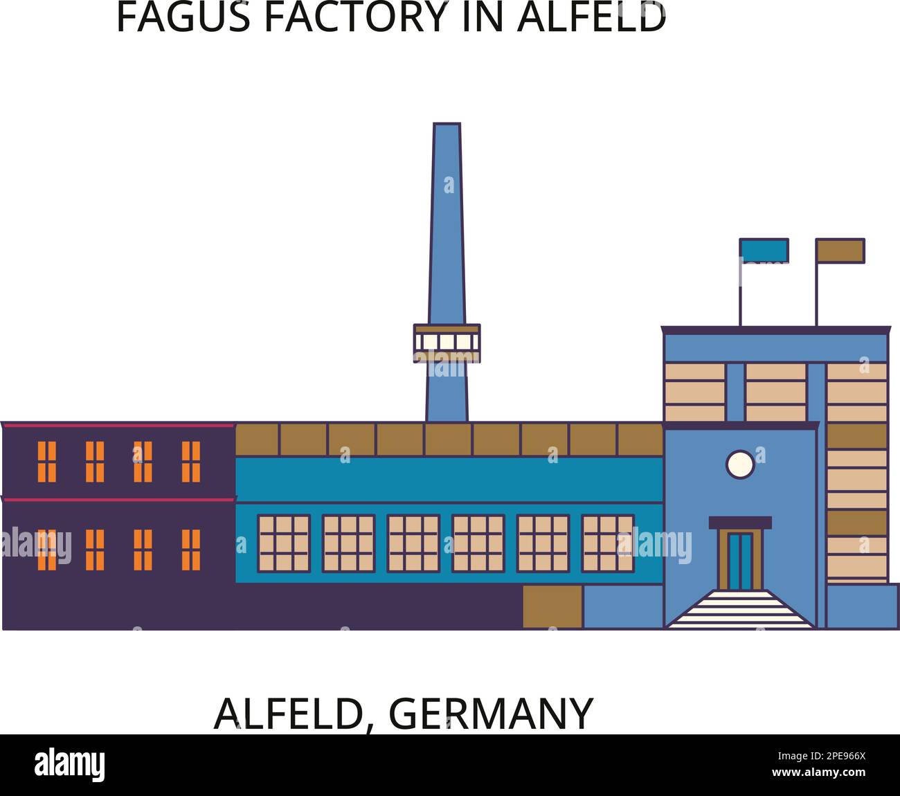 Germany, Alfeld tourism landmarks, vector city travel illustration Stock Vector