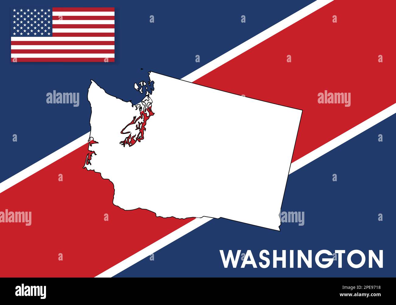 USA, United States of America Map vector template.  white color map on flag background for design, infographic - Vector illustration eps 10 Stock Vector