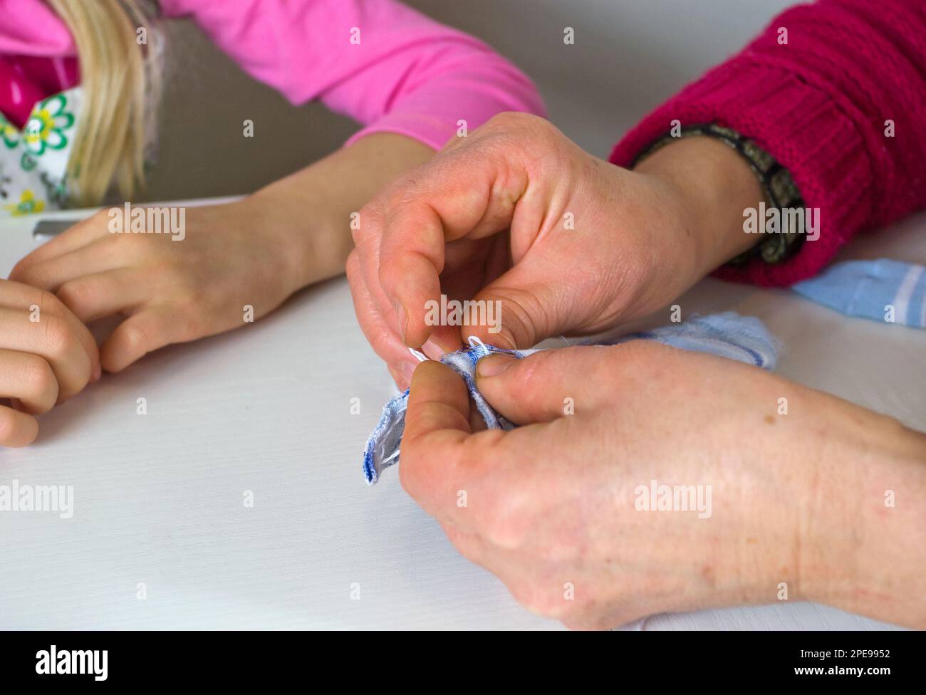 Learn To Sew Stock Photo Alamy