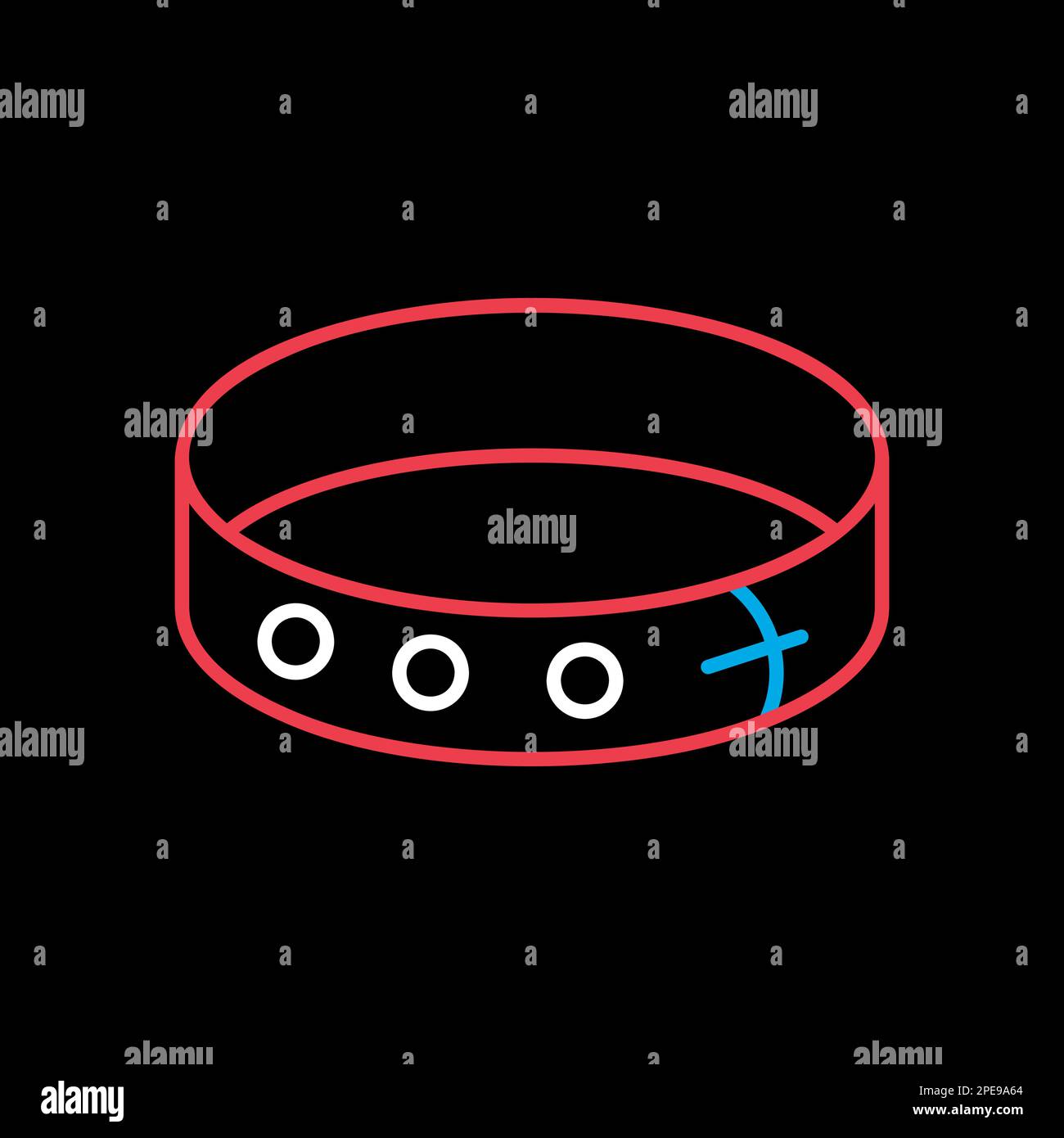 Pet collar vector icon on black background. Pet animal sign. Graph ...