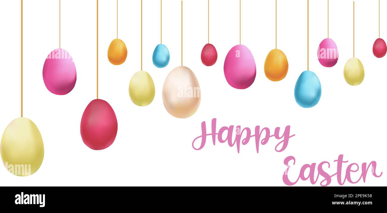 Easter background with festive decor elements and place for text Stock Vector