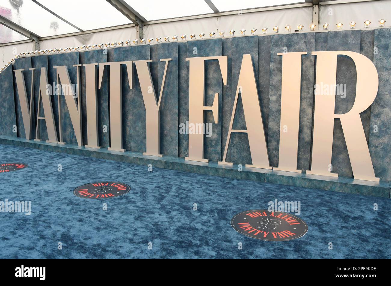 BEVERLY HILLS, CALIFORNIA - MARCH 12: Atmosphere at the 2023 Vanity Fair Oscar Party hosted by Radhika Jones at Wallis Annenberg Center for the Perfor Stock Photo