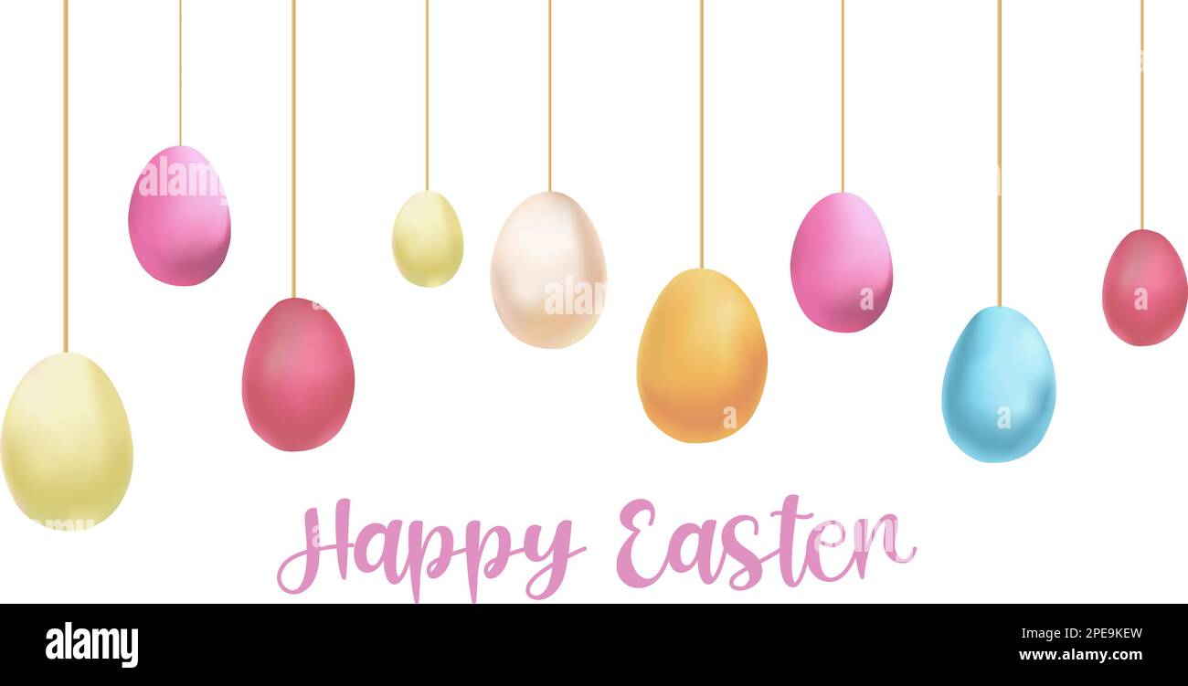 Easter background with festive decor elements and place for text Stock Vector