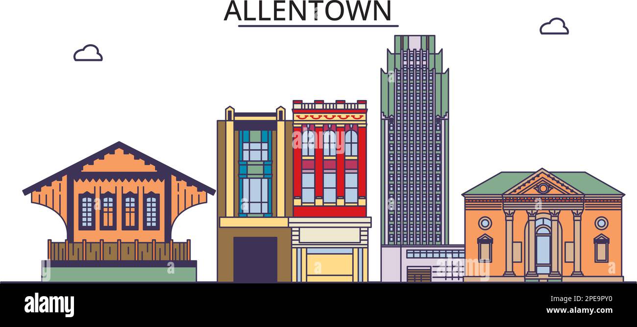United States Allentown tourism - United States Allentown Tourism Landmarks Vector City Travel Illustration 2PE9PY0 