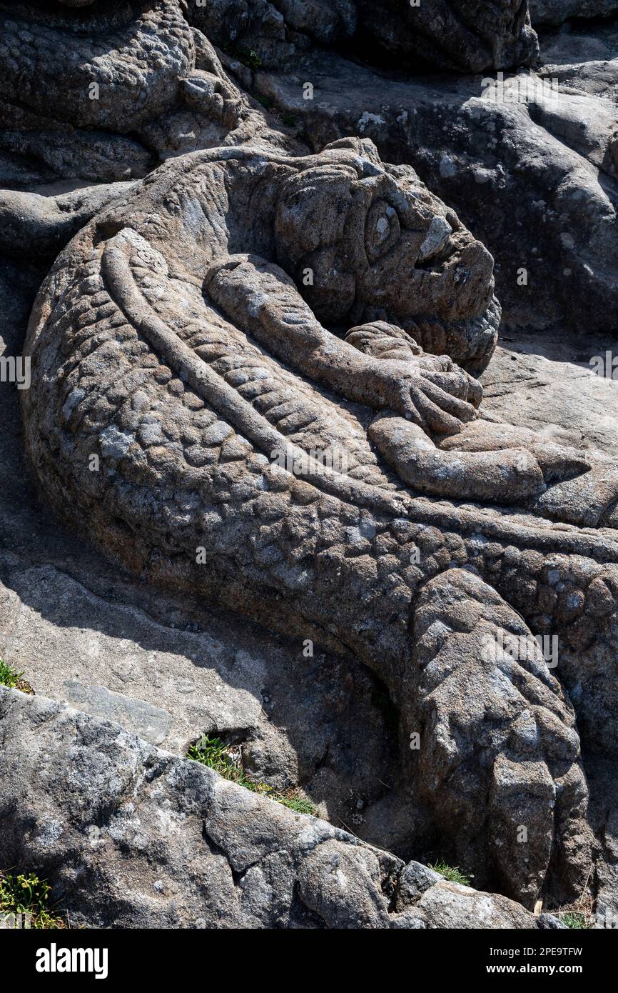 Large Rocks For Scultures Ancient Stone Sculptures At Sculptured Rocks In Rotheneuf At The ...
