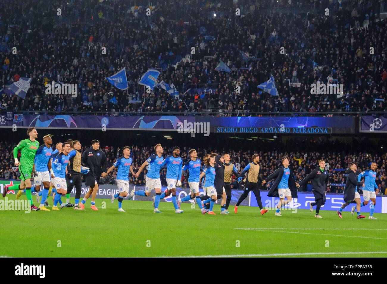 Ssc Napoli celebrate victory match During the Champions League round of ...