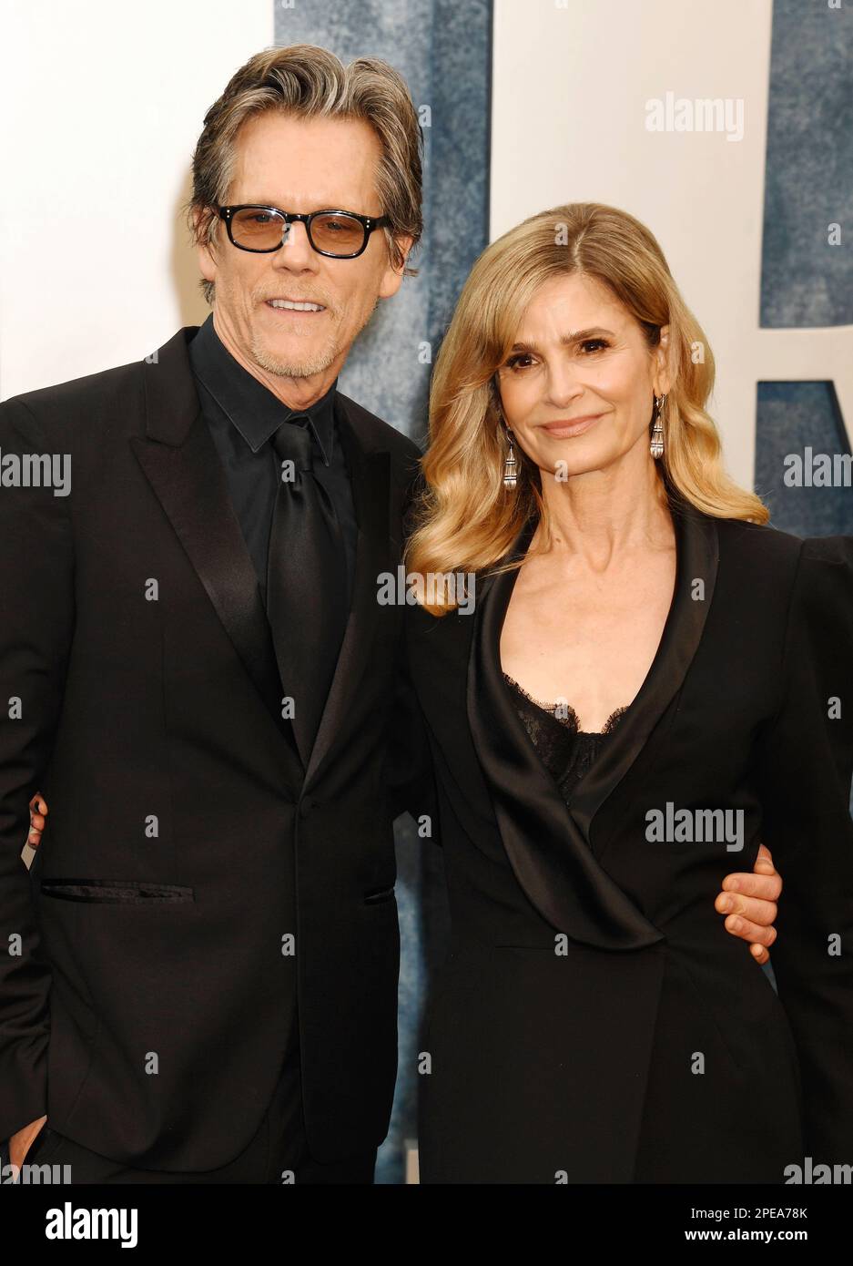 BEVERLY HILLS, CALIFORNIA - MARCH 12: (L-R) Kevin Bacon and Kyra