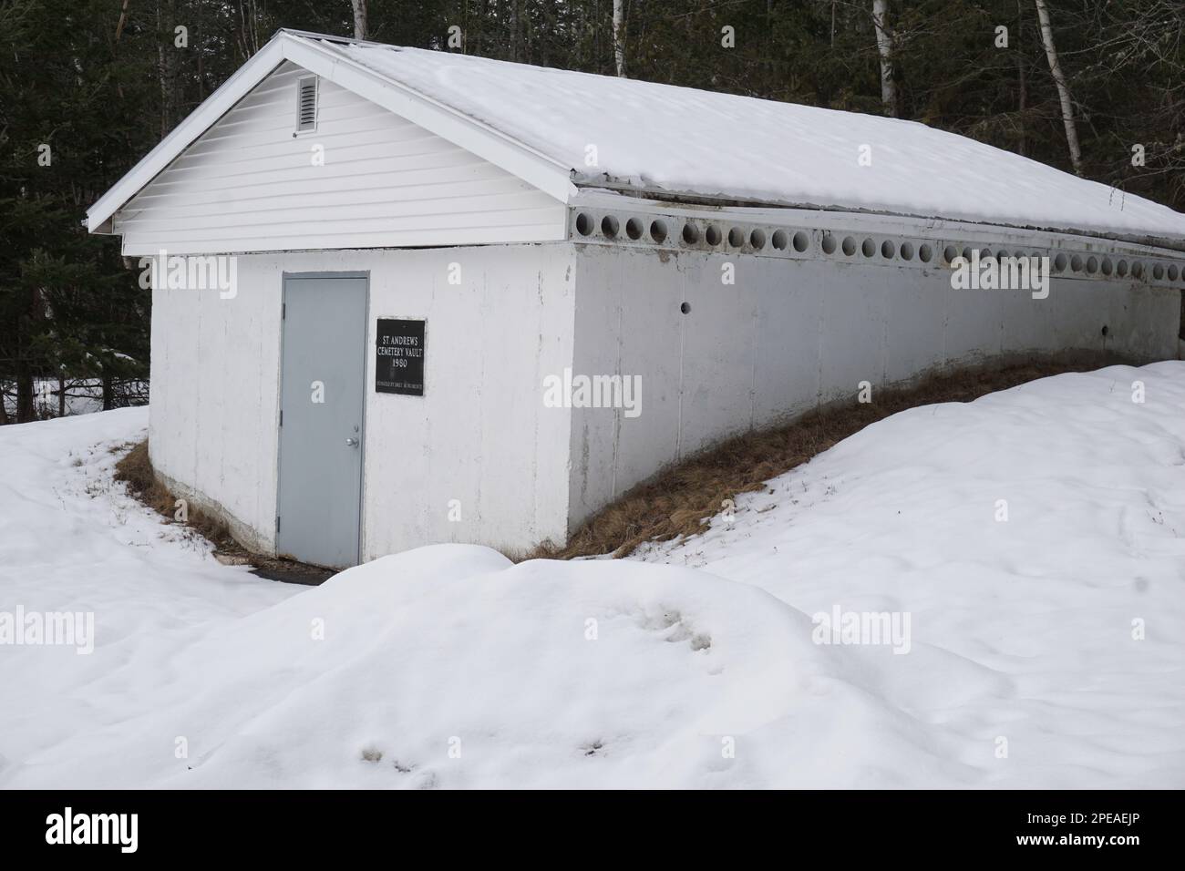 Cemetery Vault, St Andrews, New Brunswick Stock Photo