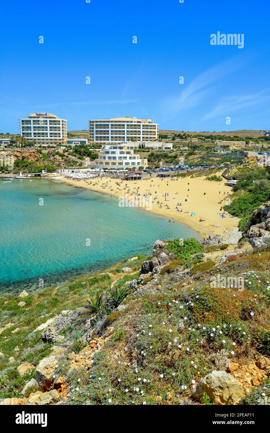 Madisson Blu Resort & Spa Hotel, Golden Bay (Il-Mixquqa), Northern District, Malta Majjistral Region, Republic of Malta Stock Photo