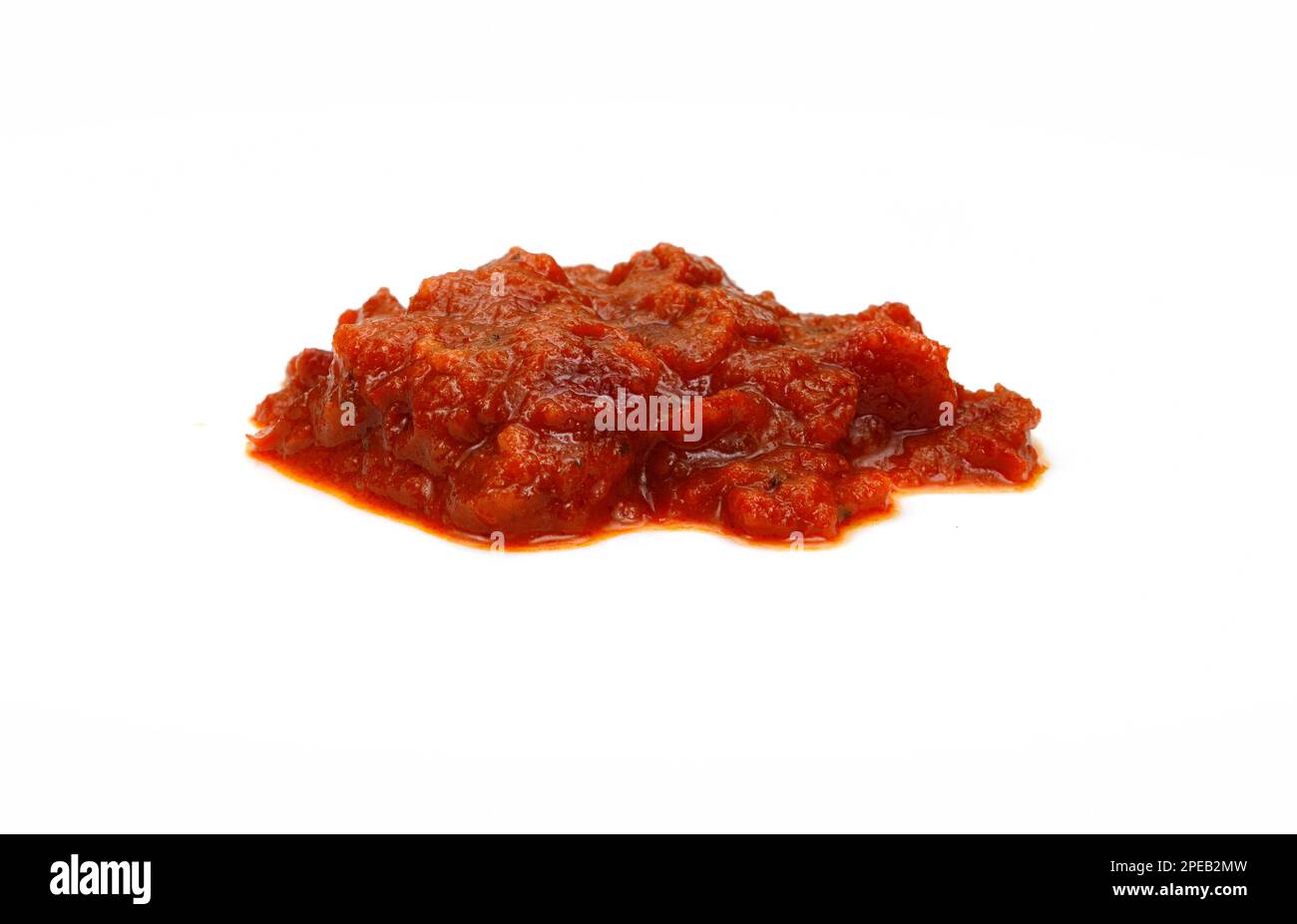 Adjika isolated on white background. Hot chili and paprika sauce with