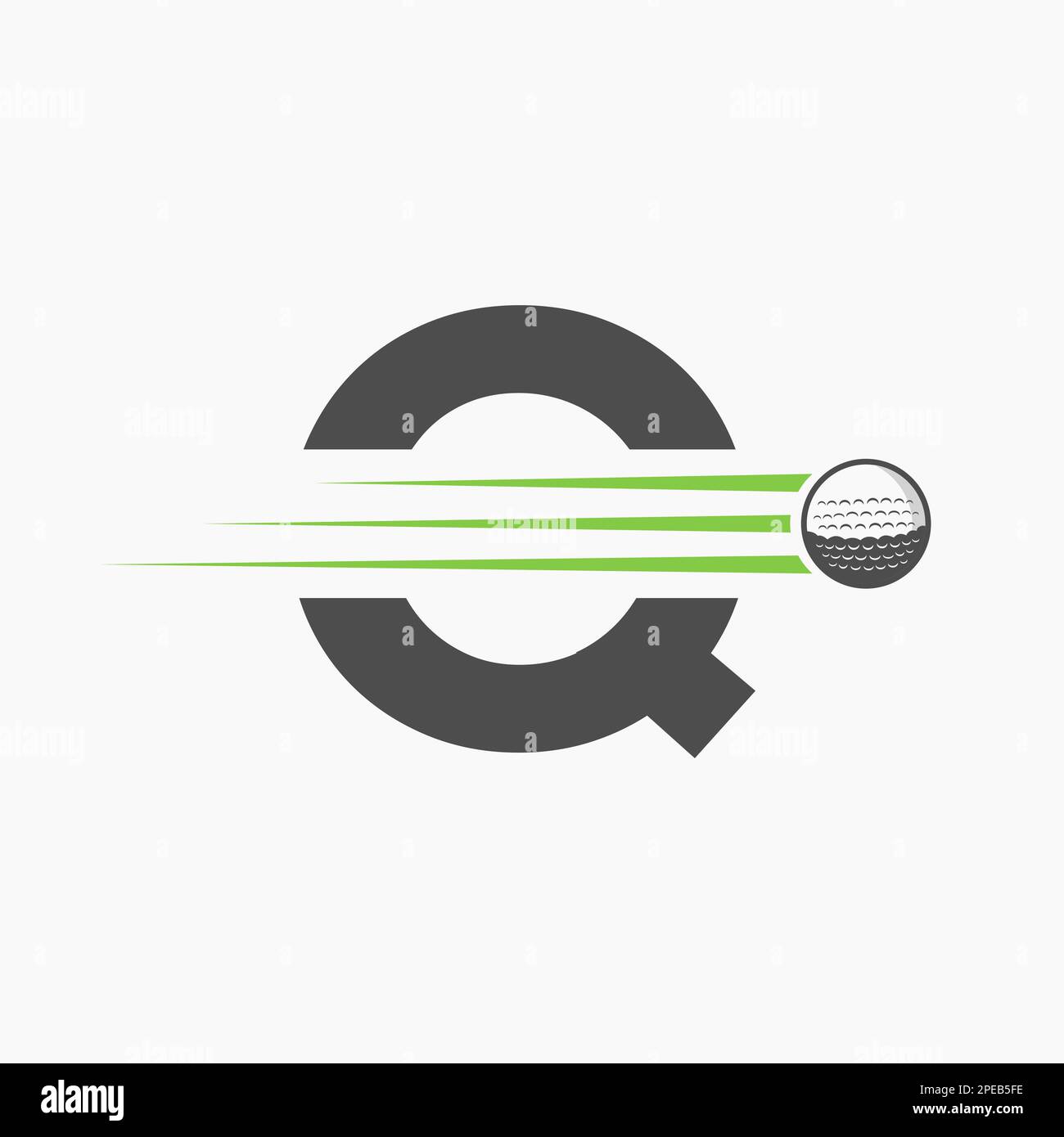 Letter Q Golf Logo Design. Initial Hockey Sport Academy Sign, Club