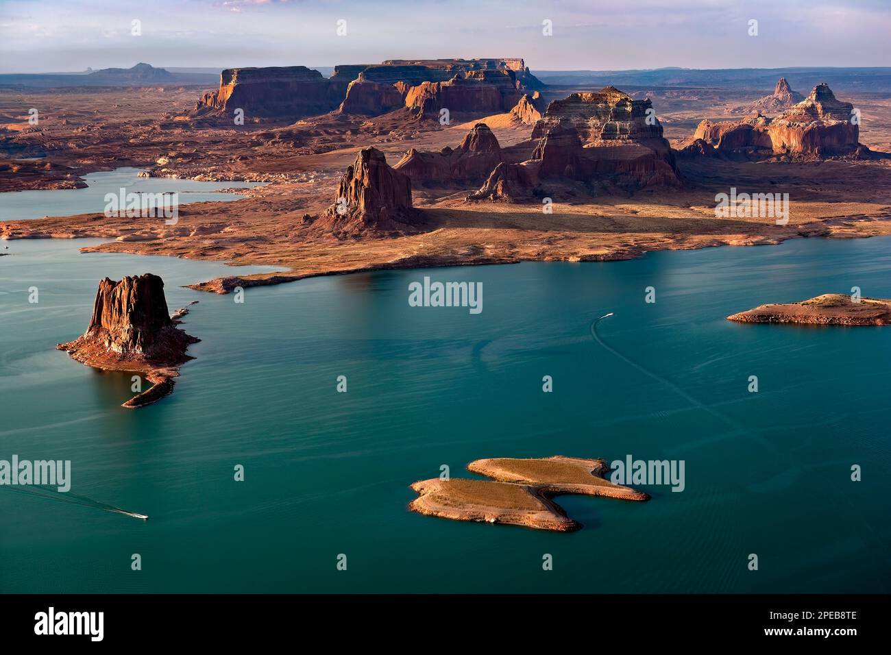 Morning Aerial of Glen Canyon - Lake Powell Stock Photo