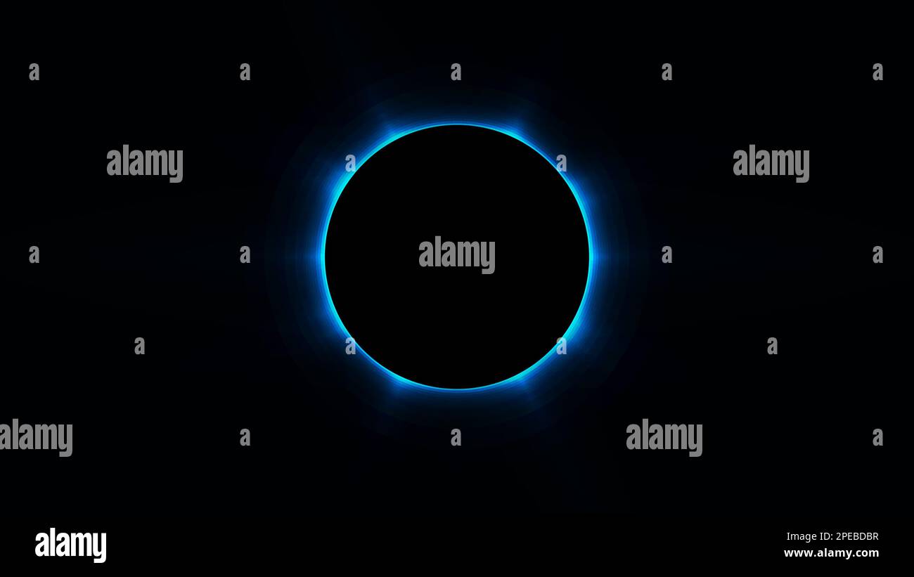 Total eclipse effect on black background. Perfect for any use. Stock Vector