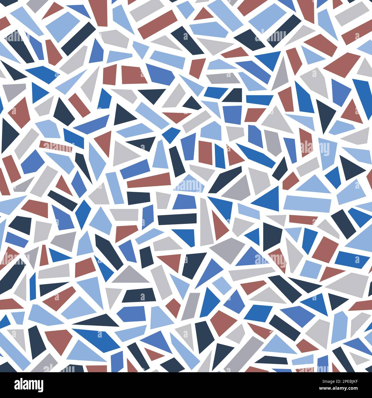 Seamless vector pattern. Trendy clay broken vessel mosaic, tiles. Stock Vector