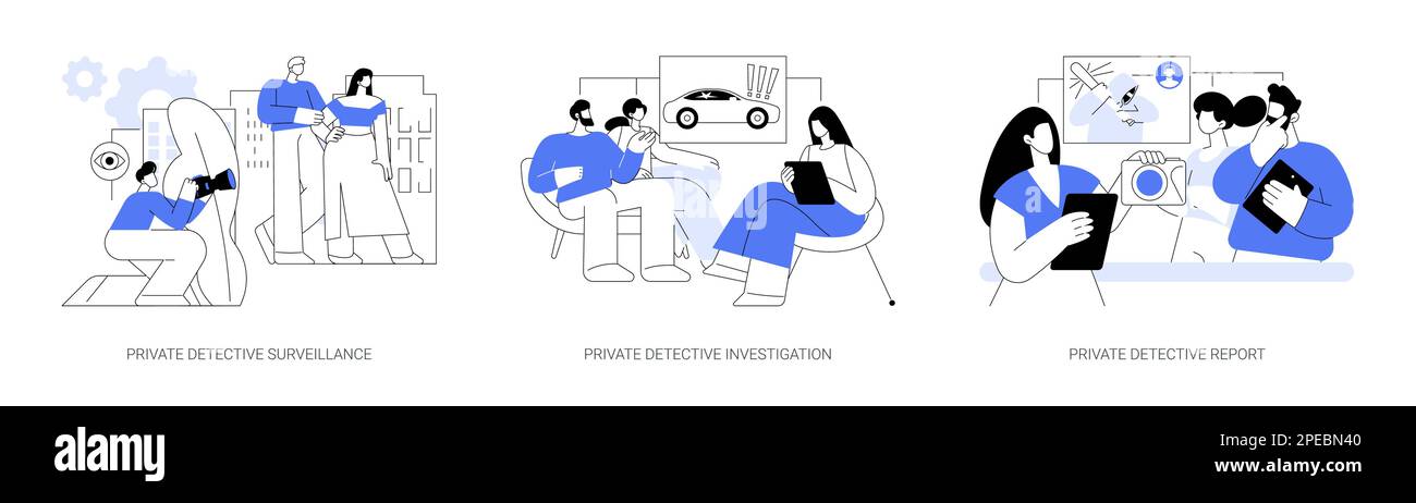Private detective services abstract concept vector illustrations Stock ...