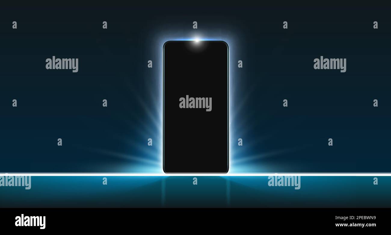 Smartphone mobile screen, technology mobile display light. Vector
