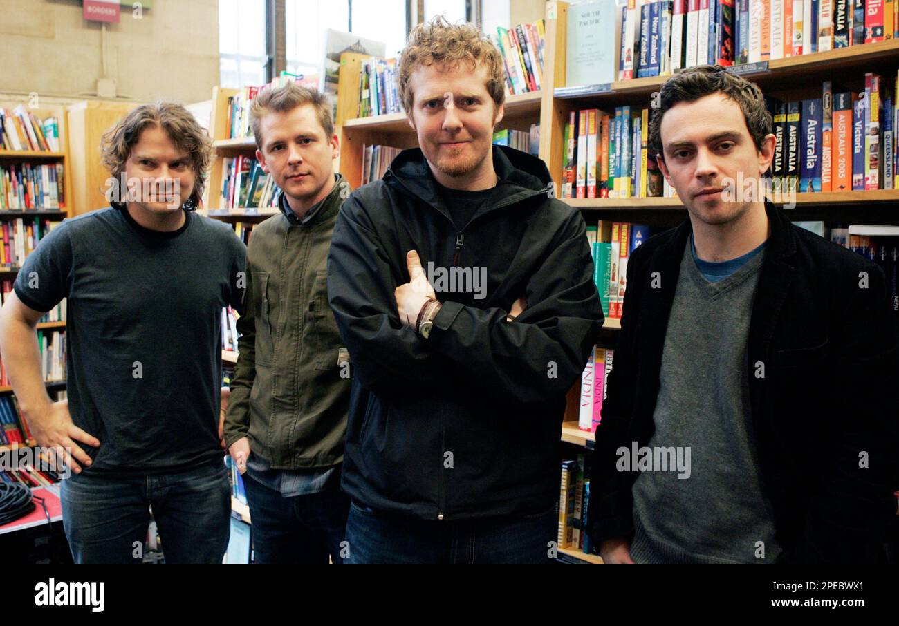 The Dublin, Ireland based rock band, The Frames poses after their acoustic session at Borders