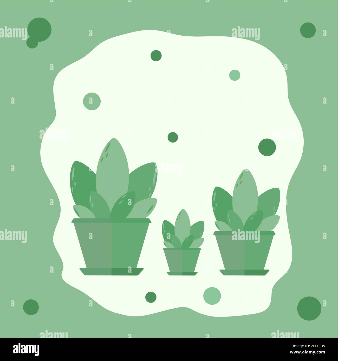 Green flowers in a pot Stock Vector