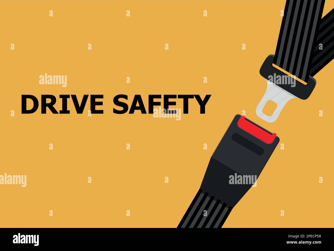 Traffic safety poster for drivers with realistic passenger seat belt