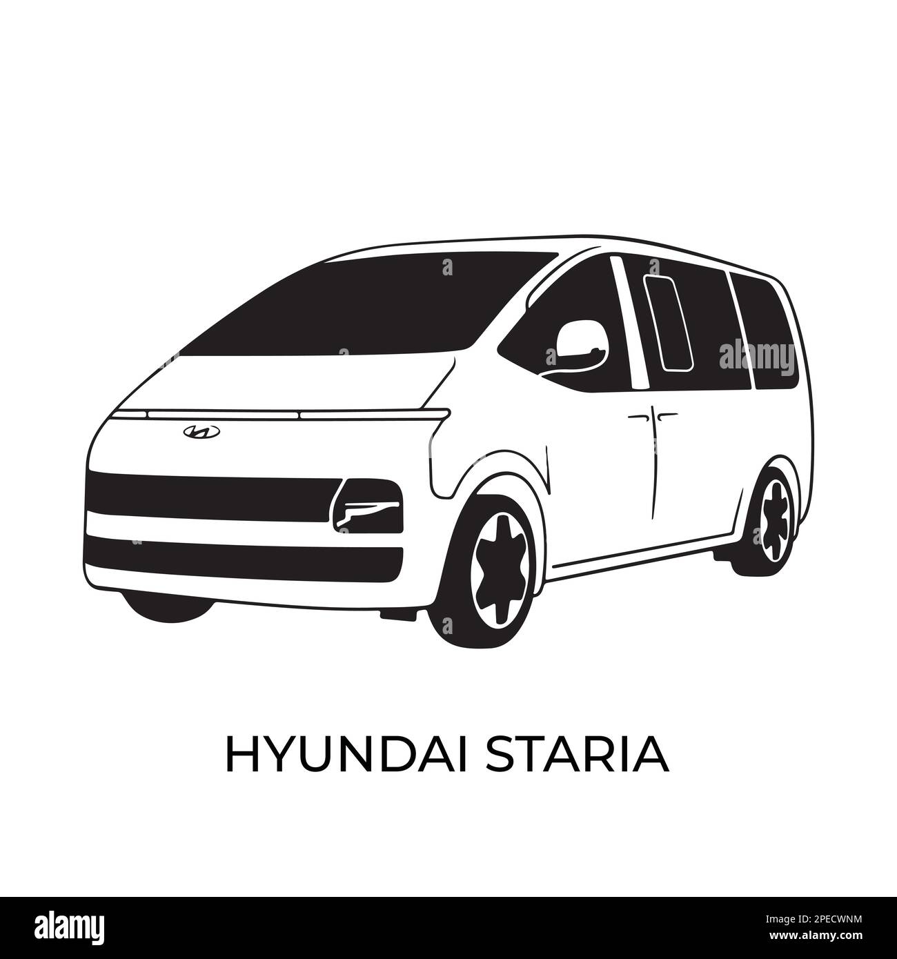 Vector silhouettes, icons of Hyundai brand cars Stock Vector Image