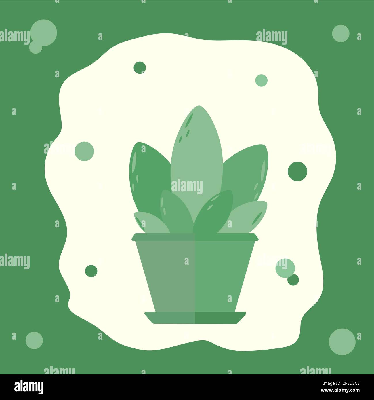 Green flower in a pot Stock Vector