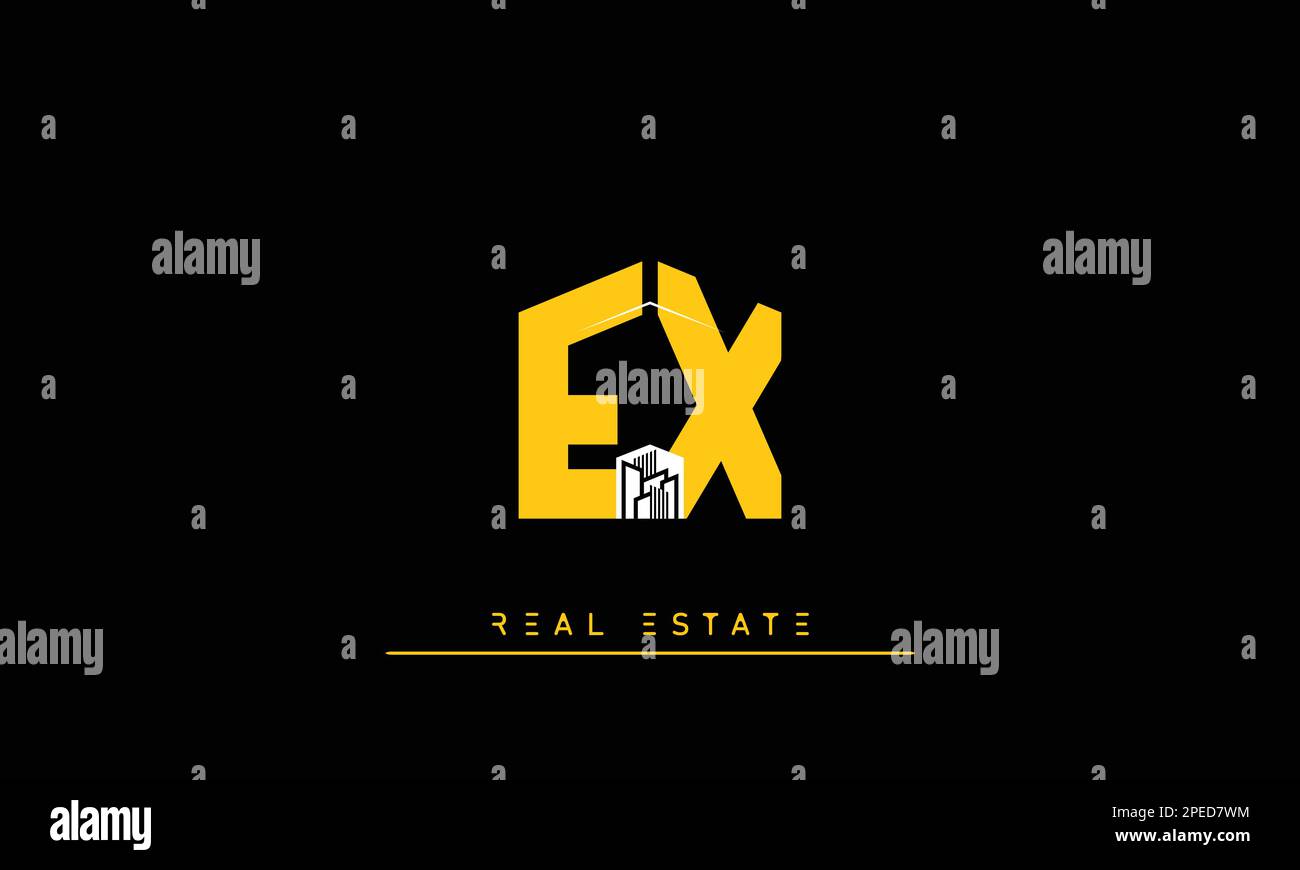 Real Estate letters Initials Monogram logo FX , XF Stock Vector Image