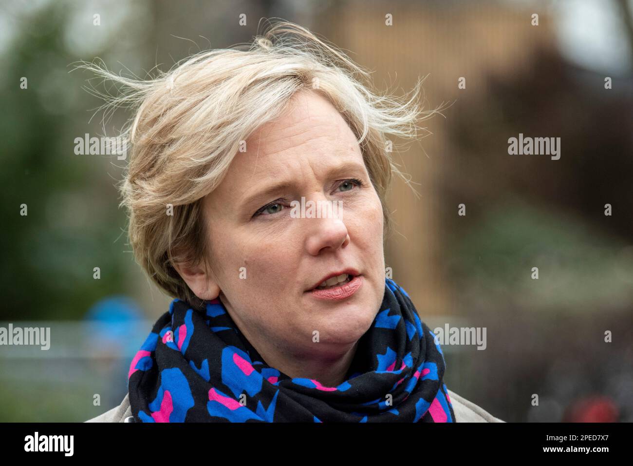 London, UK. 15th Mar, 2023. Stella Creasy, MP. Politicians comment on budget to media on College Green. Credit: JOHNNY ARMSTEAD/Alamy Live News Stock Photo