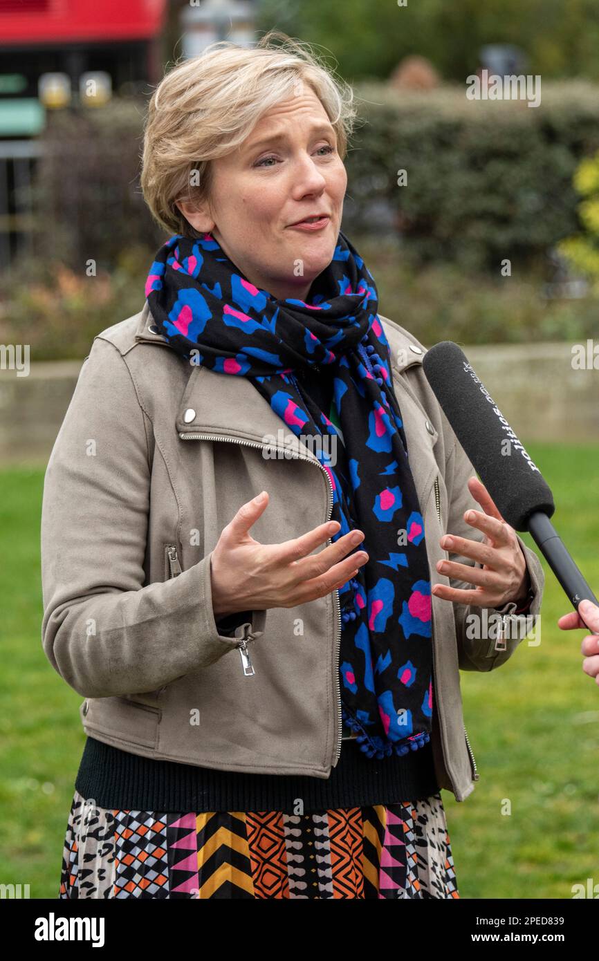 London, UK. 15th Mar, 2023. Stella Creasy, MP. Politicians comment on budget to media on College Green. Credit: JOHNNY ARMSTEAD/Alamy Live News Stock Photo