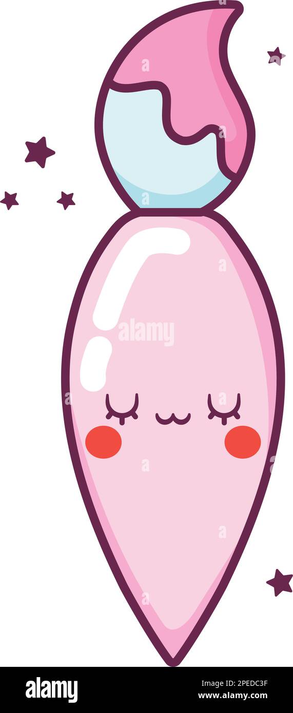 kawaii paint brush Stock Vector Image & Art Alamy